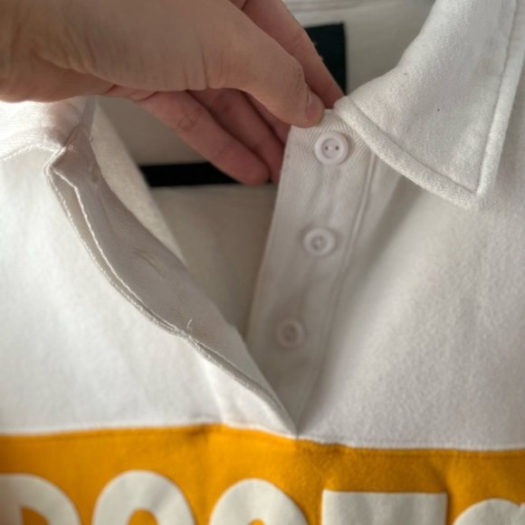 NWOT Roots Retro Field Rugby Quarter Button Up Sweater Women’s Size Small - Picture 8 of 9